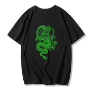 Fashion cartoon green dragon pattern t-shirt