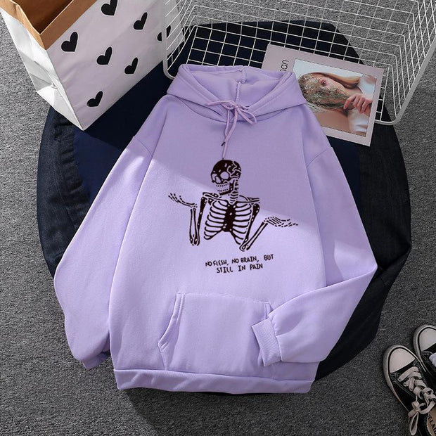 Casual skull print sweatshirt