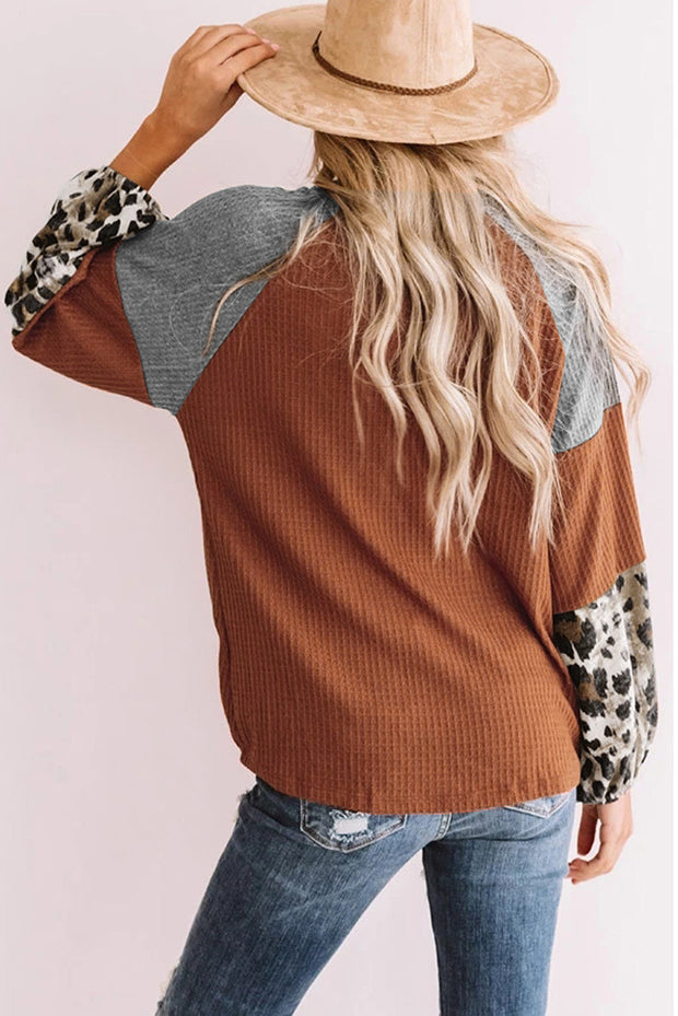 Fashion casual stitching knitted plus size all-match long-sleeved top women