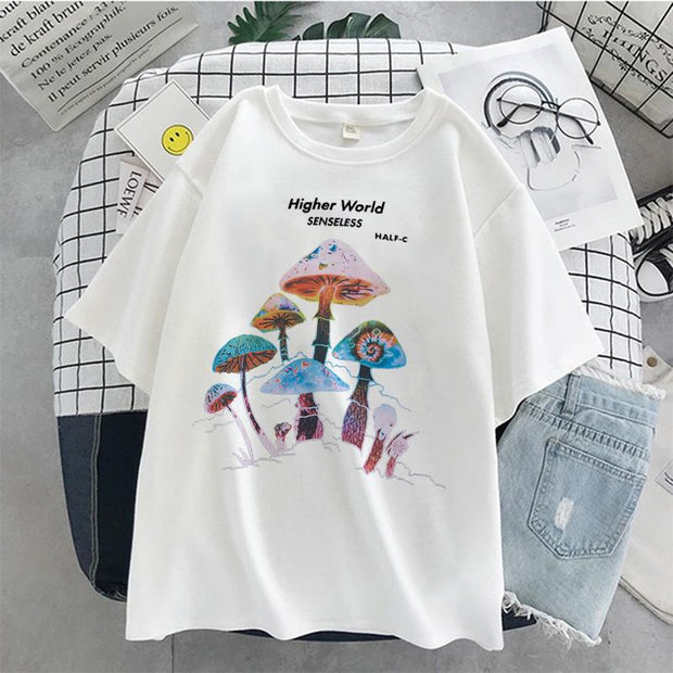 Hong Kong style mushroom tide brand short-sleeved t-shirt comfortable and loose