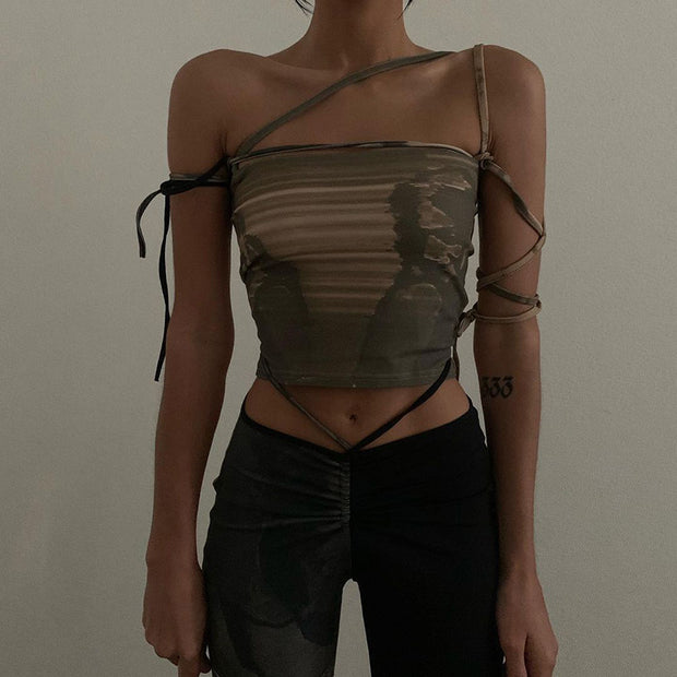Camouflage halter sling straps and chest wrap vest