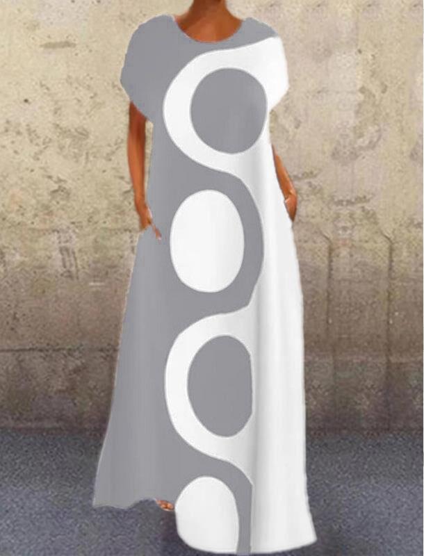 Art print loose plus size dress