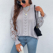 Lace stitching sweater
