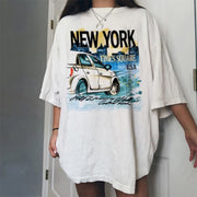 Ladies Printed Fashion Loose Top T-shirt