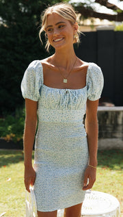 Fashion Square Neck Printed Halter Lace-up Slim Dress