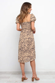 Women summer leopard printed midi dress