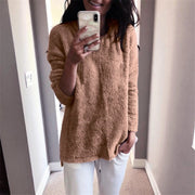 Fashion casual simple round neck lamb velvet pullover