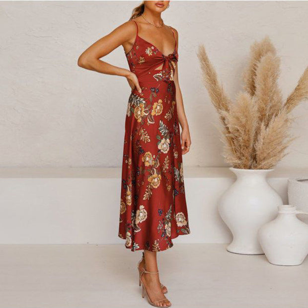 Vacation style split casual dress