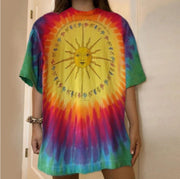 Fashion casual tie-dye printed short-sleeved round neck T-shirt
