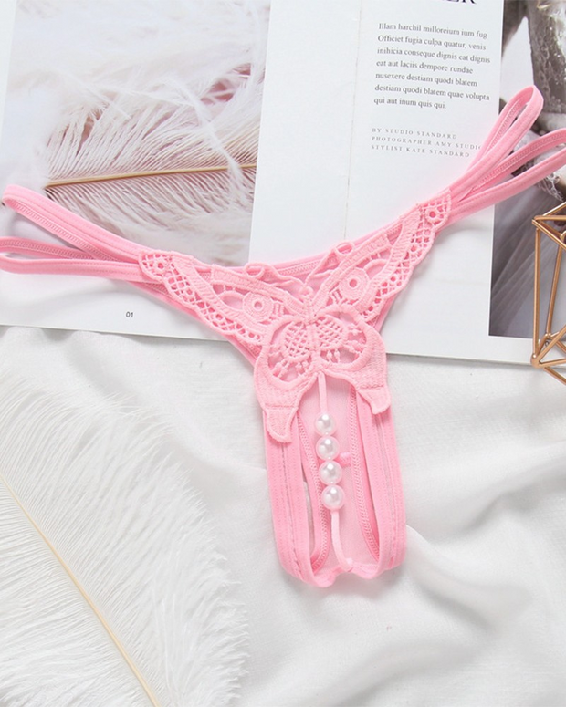 Sexy Skinny Butterfly Pattern Embroidery Low Waist Panties