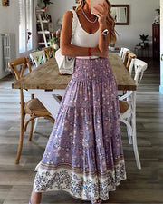 Printed Casual High Waist Skirt