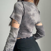 Women's tie-dye long sleeved t-shirt