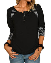 Printed striped casual T-shirt