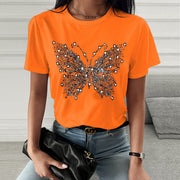 Fashion spring and summer butterfly printing short-sleeved T-shirt