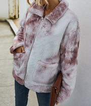 Women's wear 2020 winter tie-dye wool coat