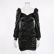 Fashion sexy palace sleeves sexy tube top hollow bag hip dress women