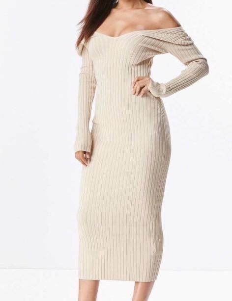 Multi-color multi-yard high elastic thread long-sleeved bodycon dress